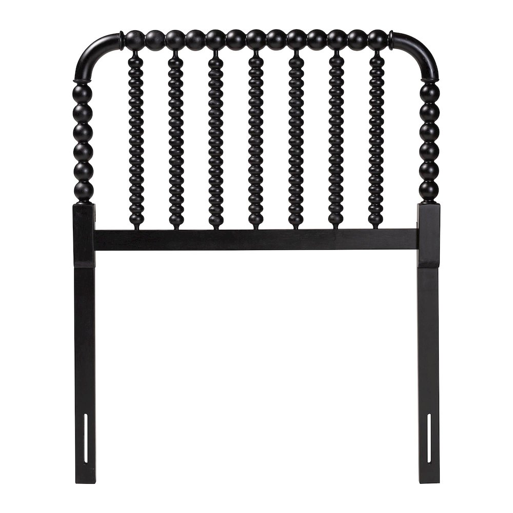 Finley Turned Bobbin Headboard - Spindle Design, Farmhouse, Twin, Black. Picture 2