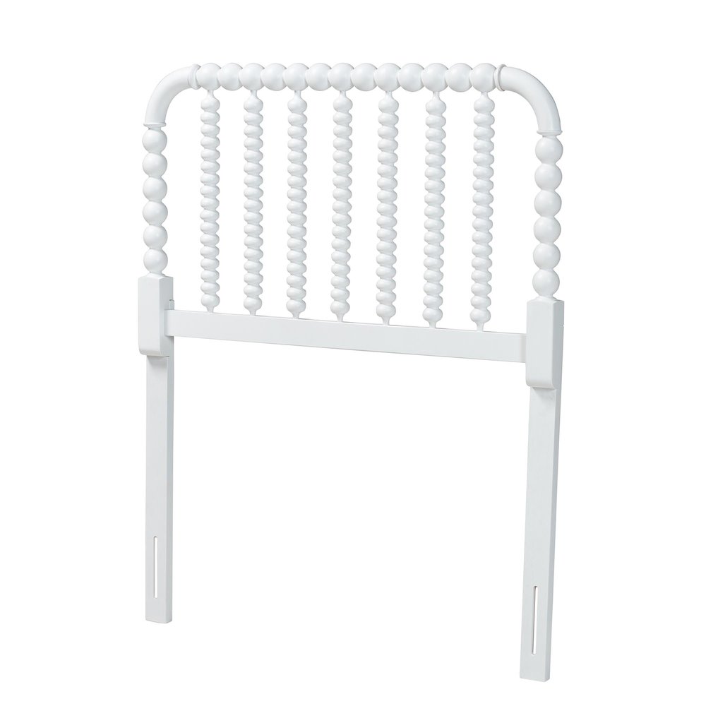 Finley Turned Bobbin Headboard - Spindle Design, Farmhouse, Twin, White. Picture 1