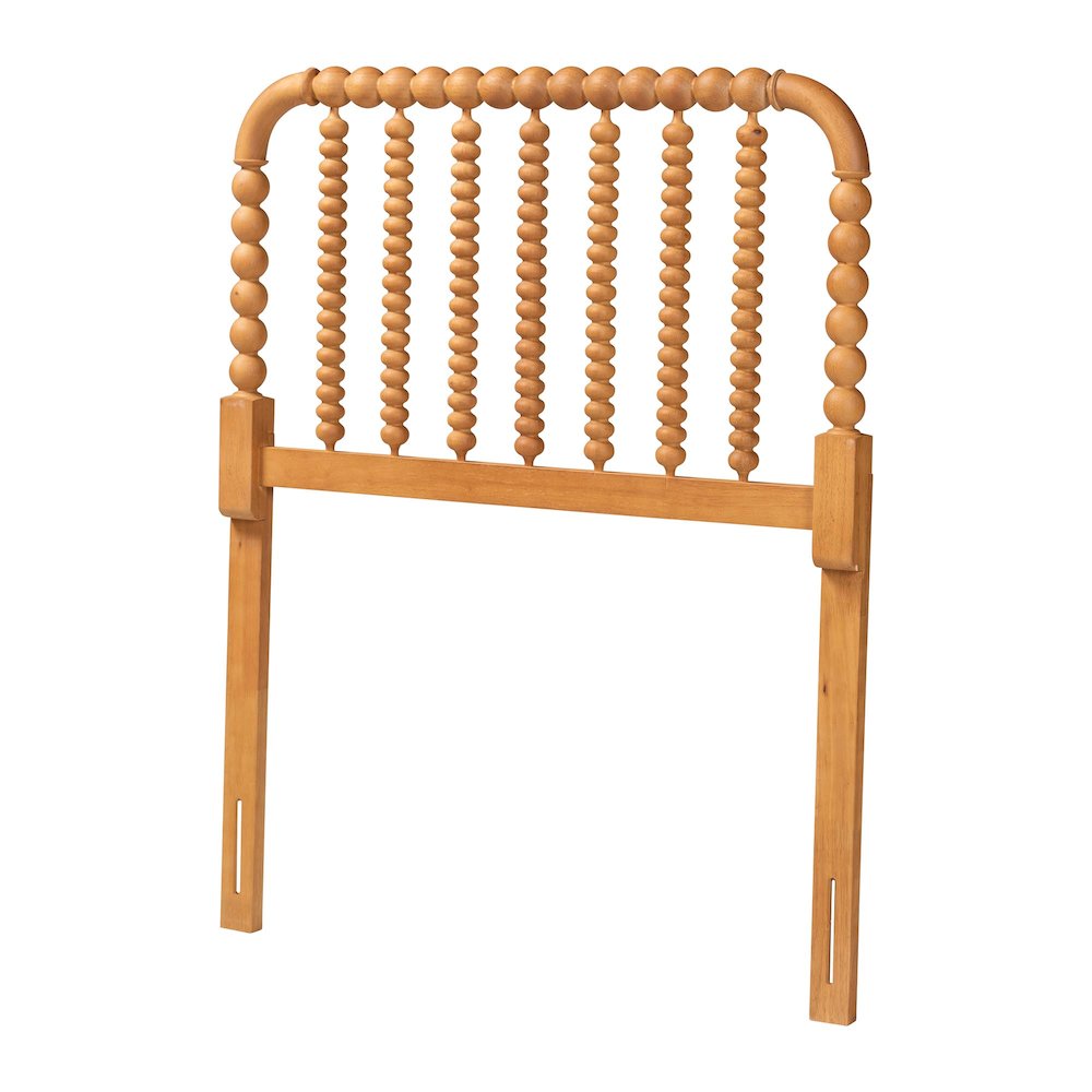 Finley Turned Bobbin Headboard - Spindle Design, Farmhouse, Twin, Oak Brown. Picture 1