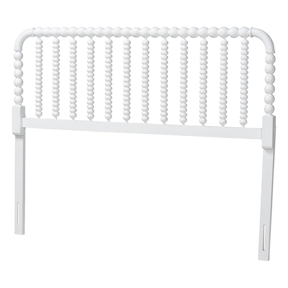 Finley Turned Bobbin Headboard - Spindle Design, Farmhouse, Full, White. Picture 1