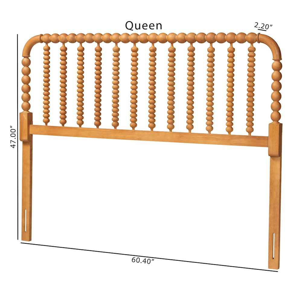 Finley Turned Bobbin Headboard - Spindle Design, Farmhouse, Full, Oak Brown. Picture 6