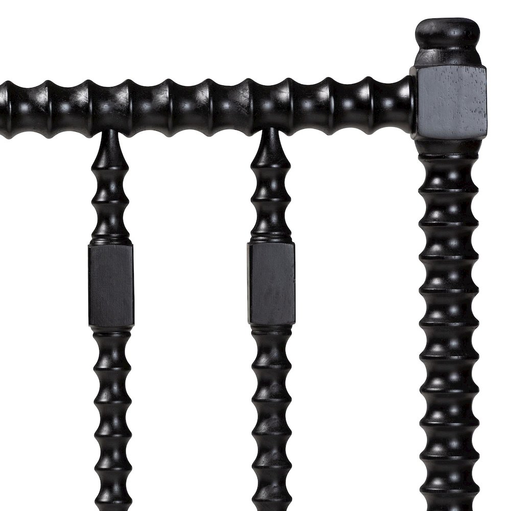 Juliette Turned Spindle Headboard - Spoke Design, Farmhouse, Twin, Black. Picture 3