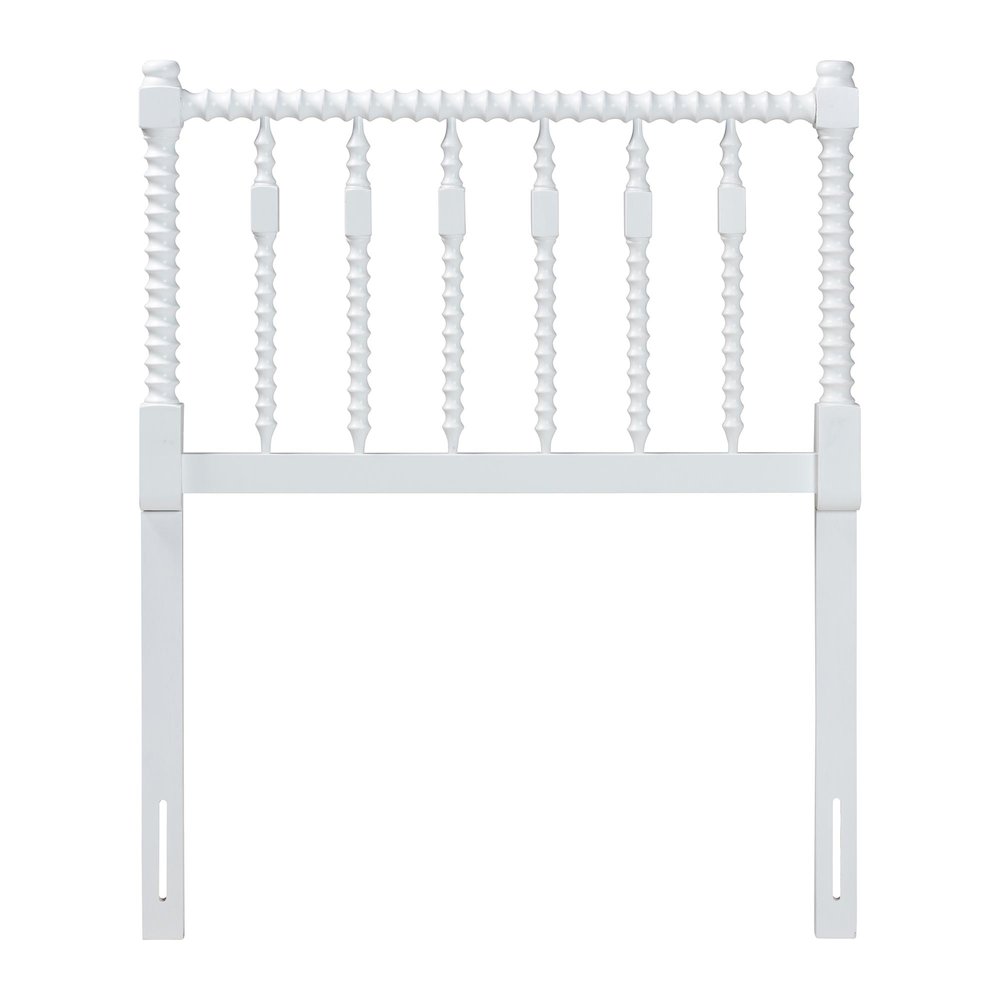 Juliette Turned Spindle Headboard - Spoke Design, Farmhouse, Twin, White. Picture 2
