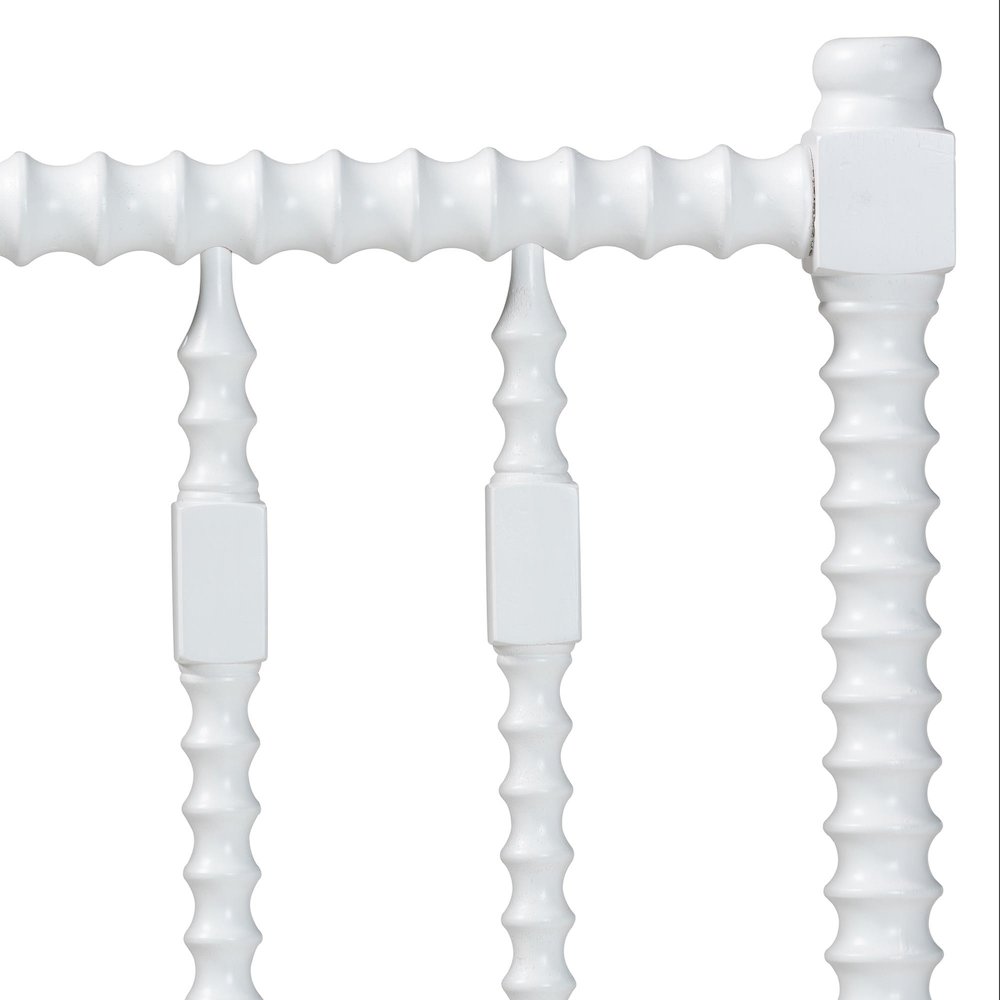 Juliette Turned Spindle Headboard - Spoke Design, Farmhouse, Twin, White. Picture 3