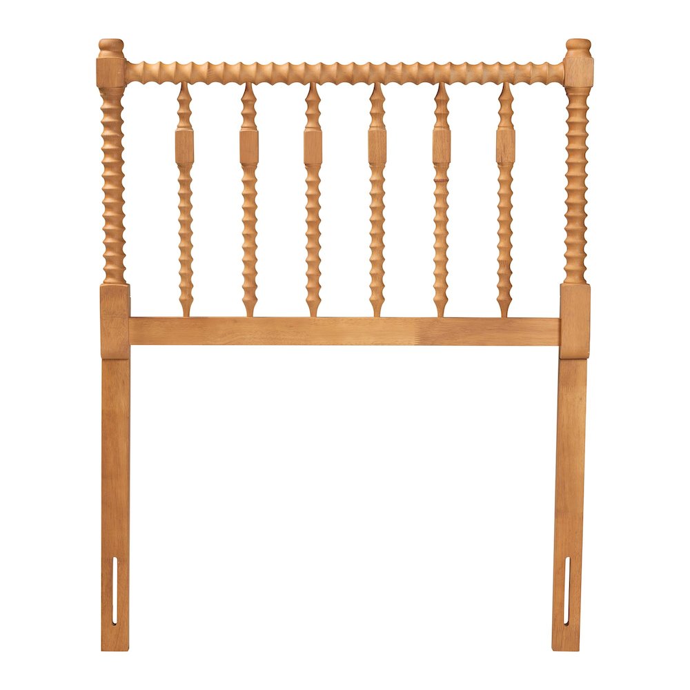 Juliette Turned Spindle Headboard - Spoke Design, Farmhouse, Twin, Oak Brown. Picture 2