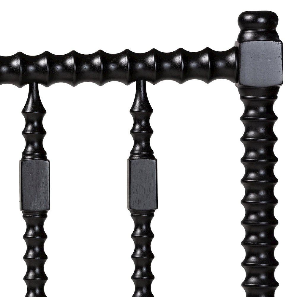 Juliette Turned Spindle Headboard - Spoke Design, Farmhouse, Full, Black. Picture 3