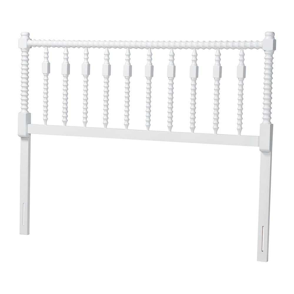 Juliette Turned Spindle Headboard - Spoke Design, Farmhouse, Full, White. Picture 1