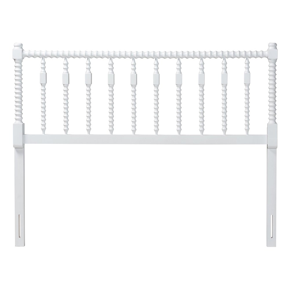 Juliette Turned Spindle Headboard - Spoke Design, Farmhouse, Full, White. Picture 2