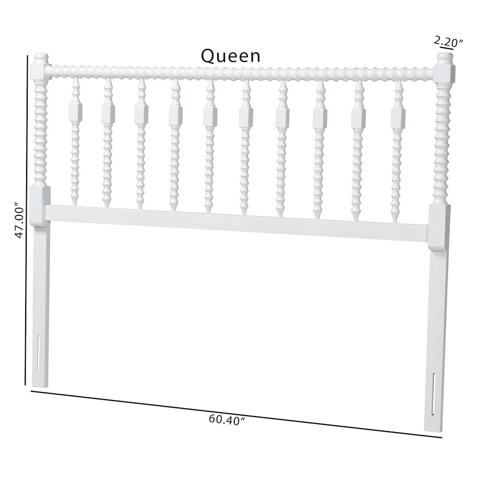 Juliette Turned Spindle Headboard - Spoke Design, Farmhouse, Full, White. Picture 6