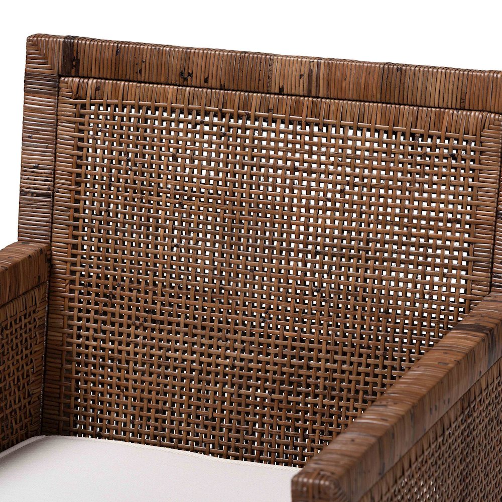Karis Rattan Dining Chair with Cushion, Antique Coffee. Picture 6
