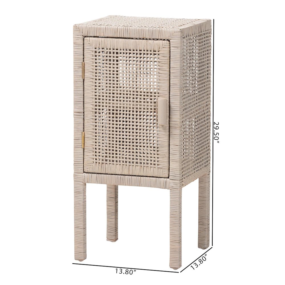 Accent Bedside Table with Interior Shelving and Elevated Base, French Grey. Picture 10