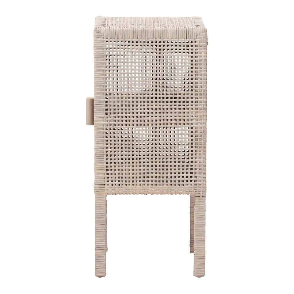 Accent Bedside Table with Interior Shelving and Elevated Base, French Grey. Picture 5