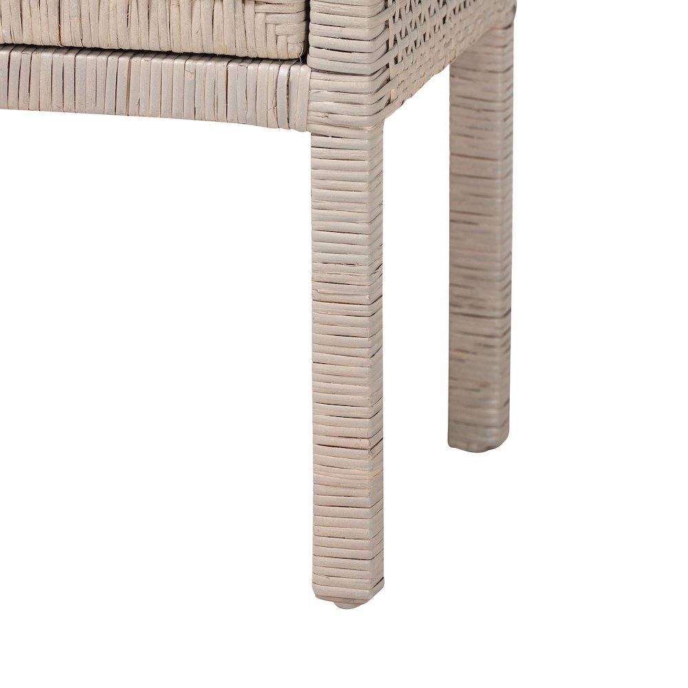 Accent Bedside Table with Interior Shelving and Elevated Base, French Grey. Picture 8