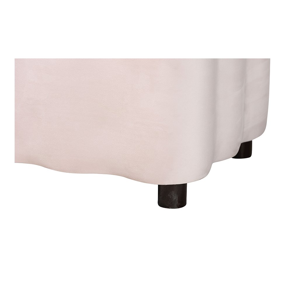Baxton Studio Paulina Velvet Storage Bench, Scalloped, Light Pink. Picture 8