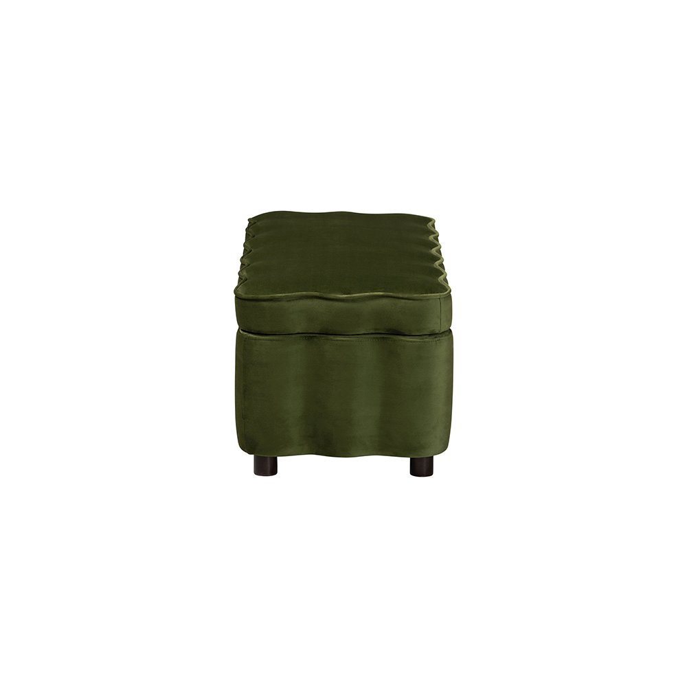 Baxton Studio Paulina Velvet Storage Bench, Scalloped, Moss Green. Picture 5