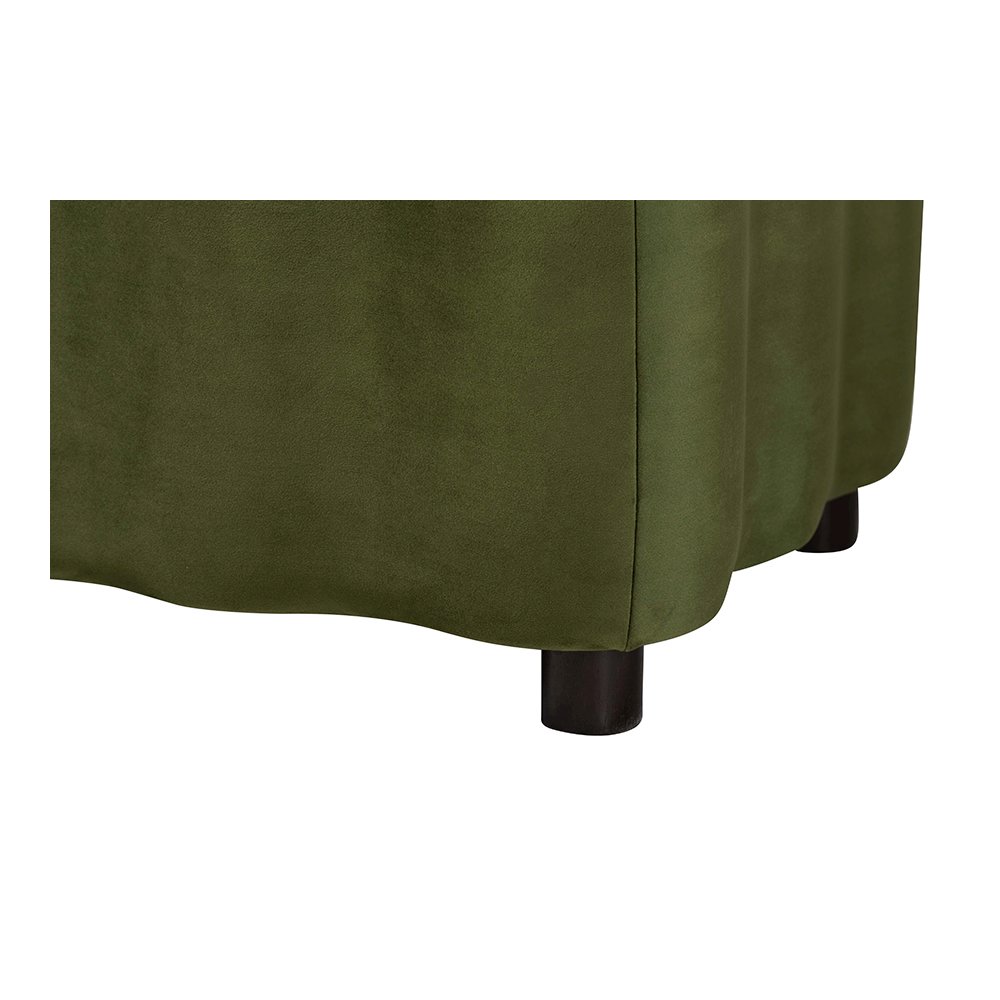 Baxton Studio Paulina Velvet Storage Bench, Scalloped, Moss Green. Picture 8