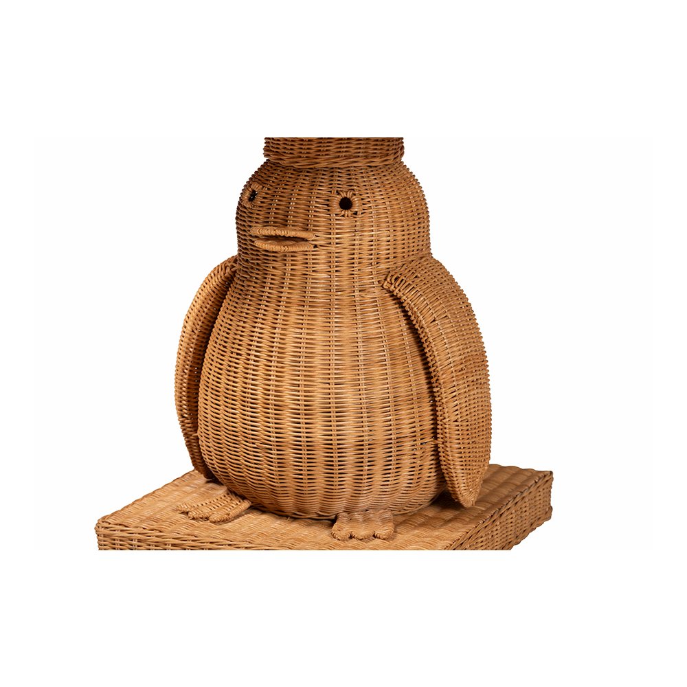 Pembroke Penguin Rattan End Table, Handwoven Sculptural Accent Table. Picture 6