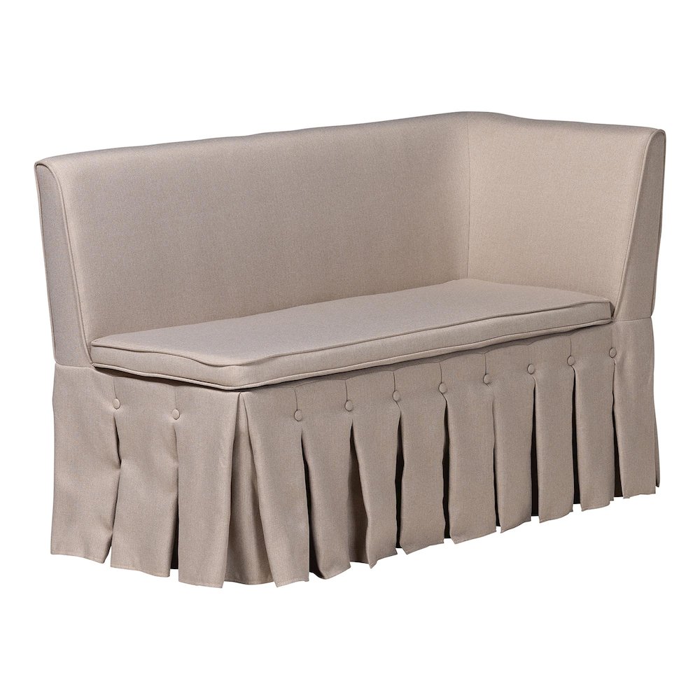 Reginald 3-Pc Upholstered Dining Nook Set - L-Shaped Corner Banquette, Beige. Picture 2