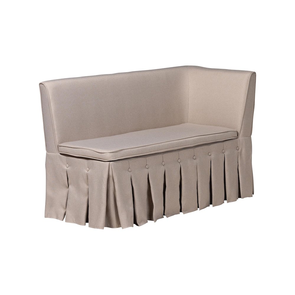 Meyer 2-Pc Upholstered Dining Nook Bench Set - L-Shaped Banquette, Beige. Picture 2