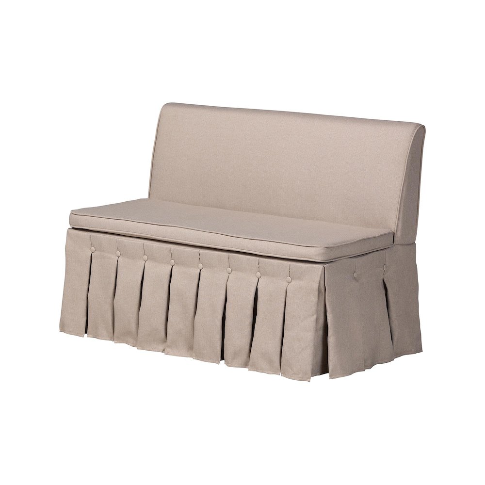 Meyer 2-Pc Upholstered Dining Nook Bench Set - L-Shaped Banquette, Beige. Picture 3