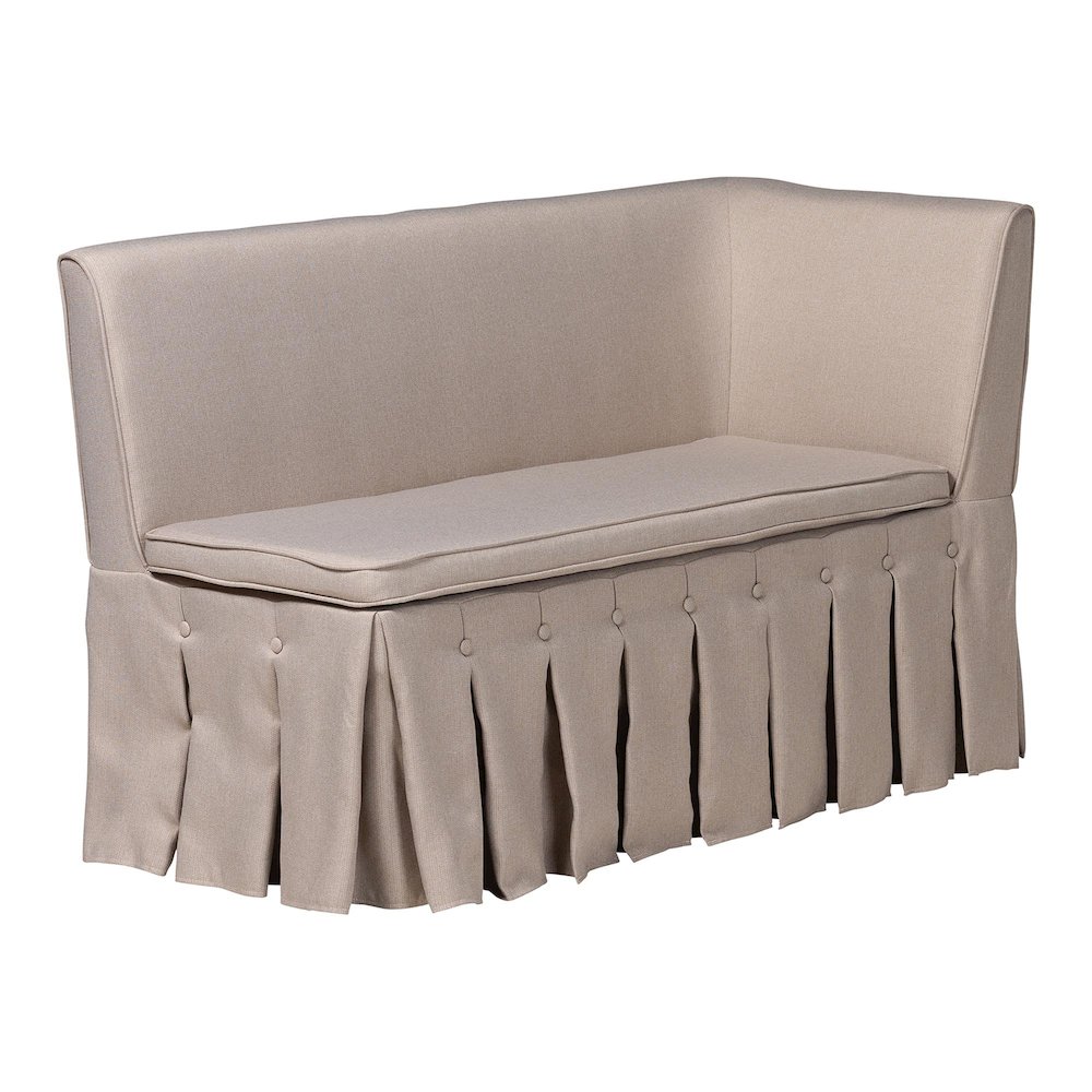 Reuben 3-Pc Upholstered Dining Nook Set - L-Shaped Corner Banquette, Beige. Picture 2