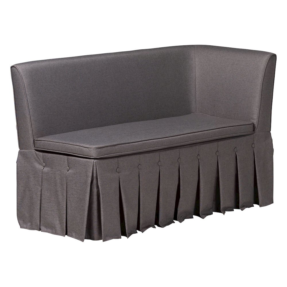 Reginald 3-Pc Upholstered Dining Nook Set - L-Shaped Corner Banquette, Grey. Picture 2