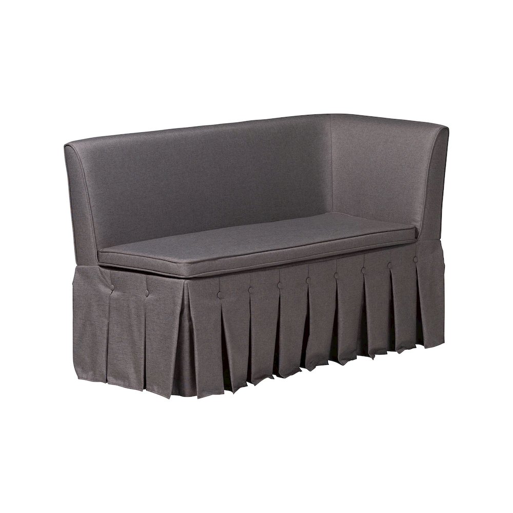Meyer 2-Pc Upholstered Dining Nook Bench Set - L-Shaped Banquette, Grey. Picture 2