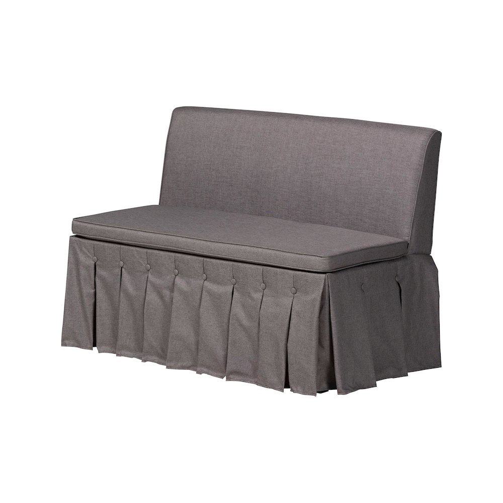 Meyer 2-Pc Upholstered Dining Nook Bench Set - L-Shaped Banquette, Grey. Picture 3