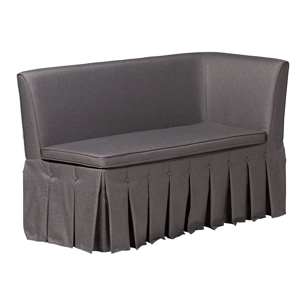 Reuben 3-Pc Upholstered Dining Nook Set - L-Shaped Corner Banquette, Grey. Picture 2