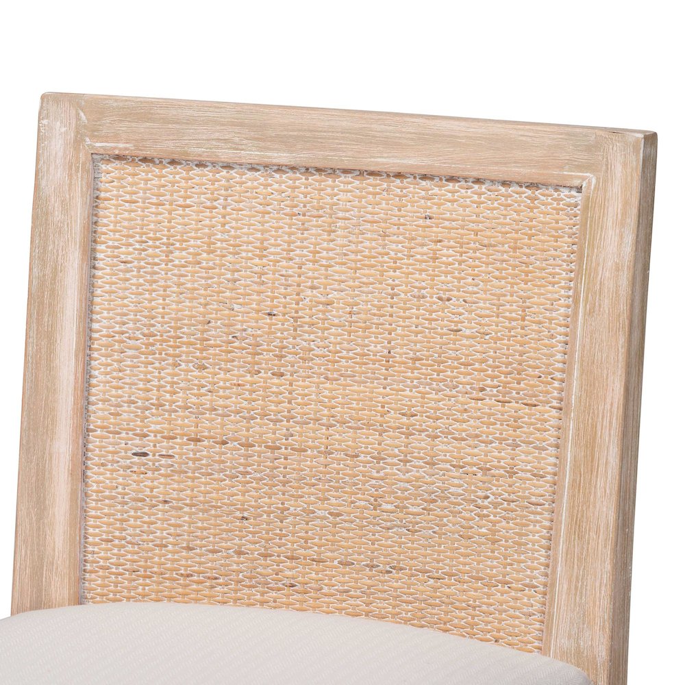 Ashford Whitewash Rattan Counter Stool - Mahogany Frame, Braided Rope Inserts. Picture 5