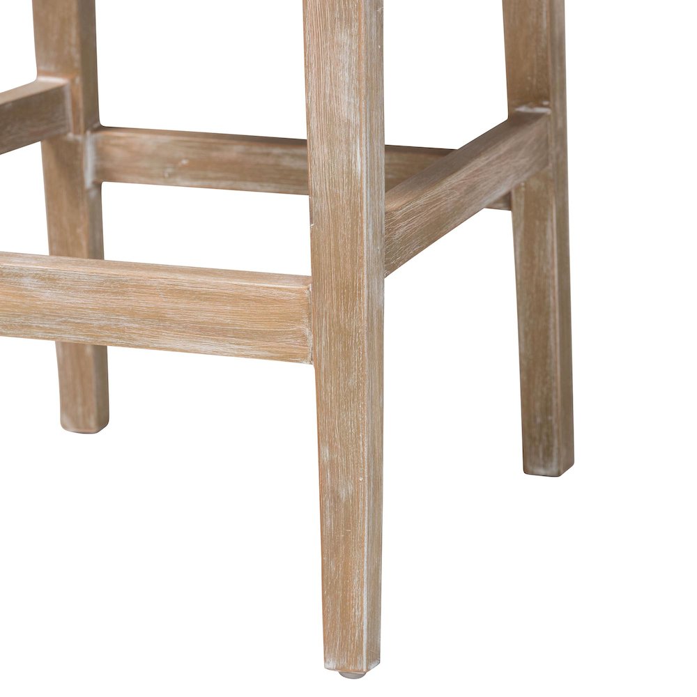 Ashford Whitewash Rattan Counter Stool - Mahogany Frame, Braided Rope Inserts. Picture 6