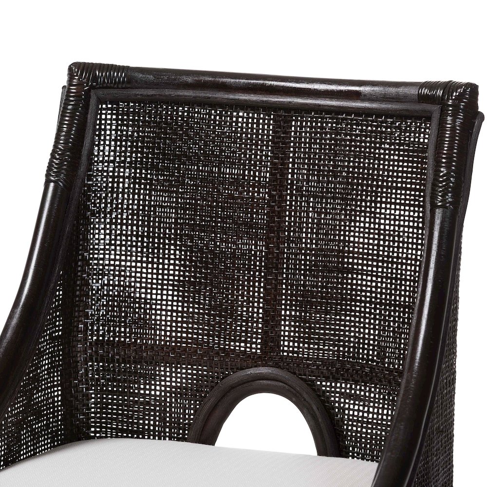 Acton Natural Rattan Counter Stool - Wicker Stool with Tall Back, Sloped Arms. Picture 5