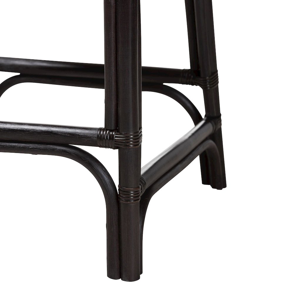 Acton Natural Rattan Counter Stool - Wicker Stool with Tall Back, Sloped Arms. Picture 6