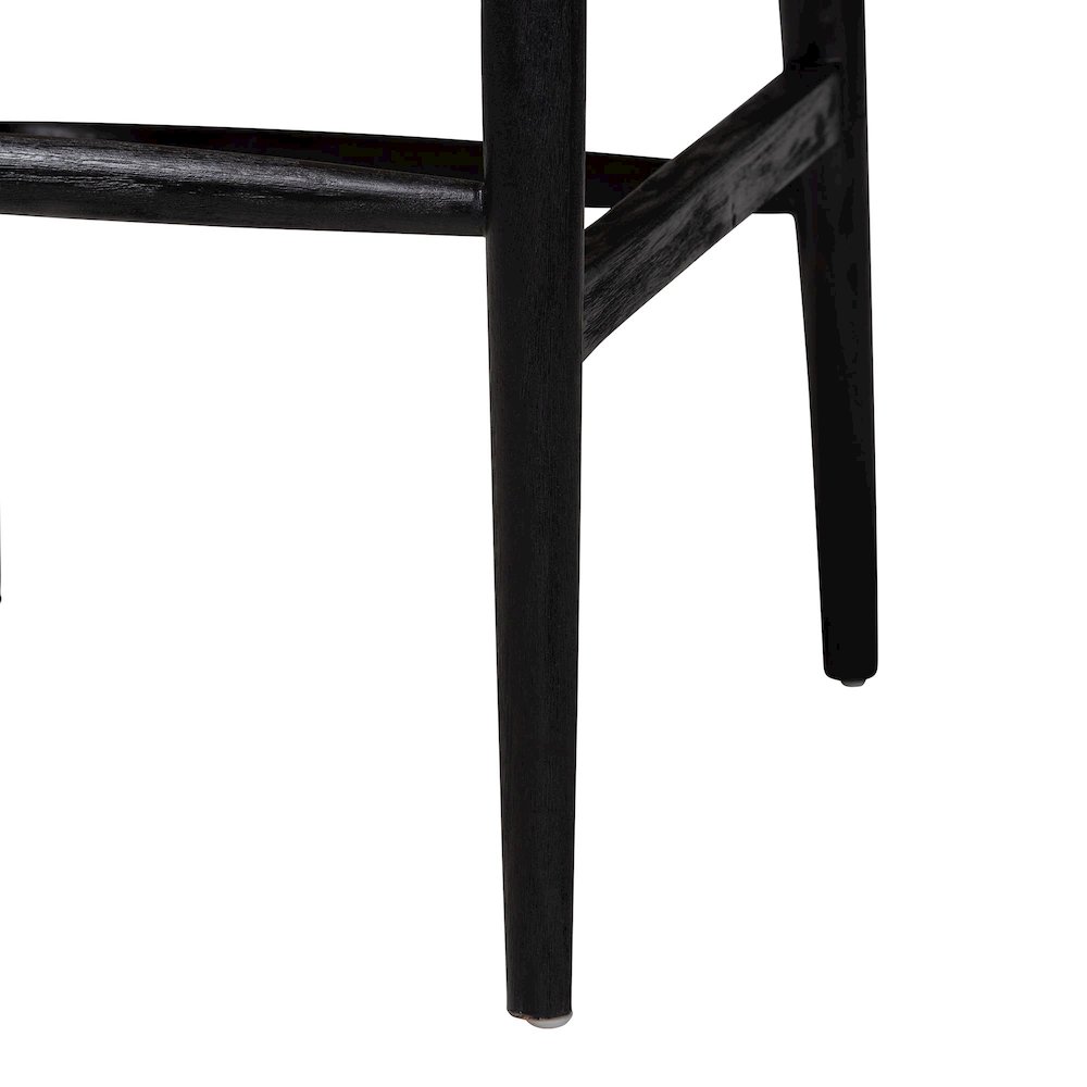 Fika Wishbone Dining Chair - Seagrass Seat, Mahogany Frame, Black. Picture 6