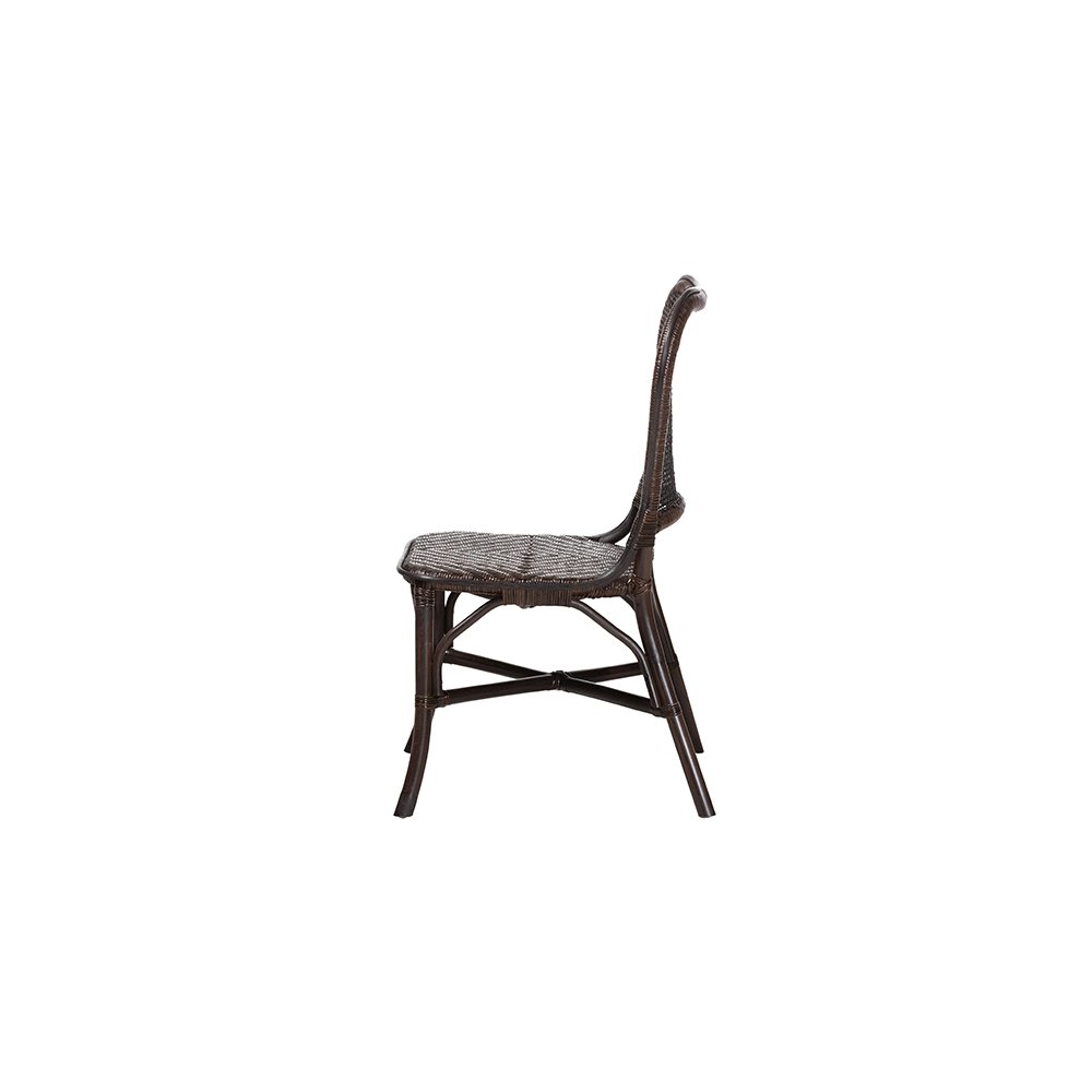 Irene Natural Rattan Dining Chair with Lattice Backrest, Espresso. Picture 4