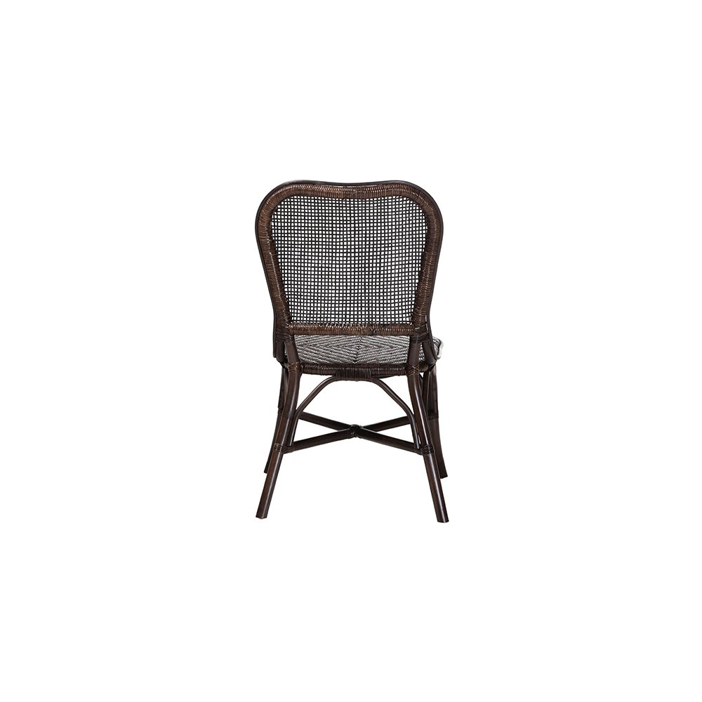 Irene Natural Rattan Dining Chair with Lattice Backrest, Espresso. Picture 5
