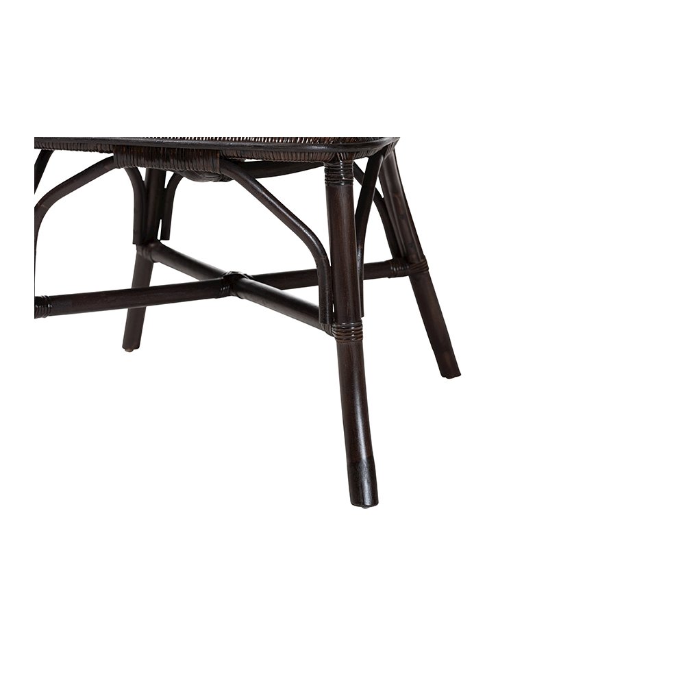 Irene Natural Rattan Dining Chair with Lattice Backrest, Espresso. Picture 7