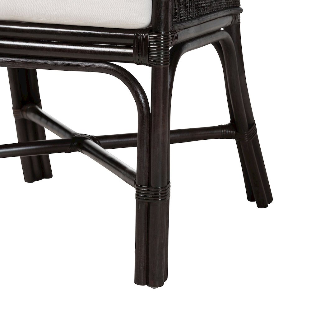 Acton Natural Rattan 2-Pc Dining Chair Set - Tall Back, Sloped Arms. Picture 5