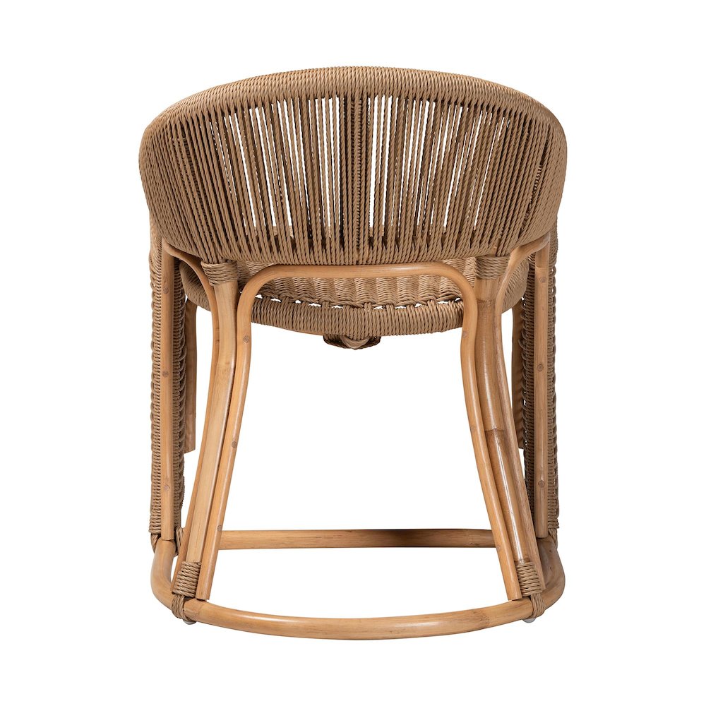 Isra Natural Rattan Accent Chair - Curved Barrel Back Lounge Chair. Picture 4