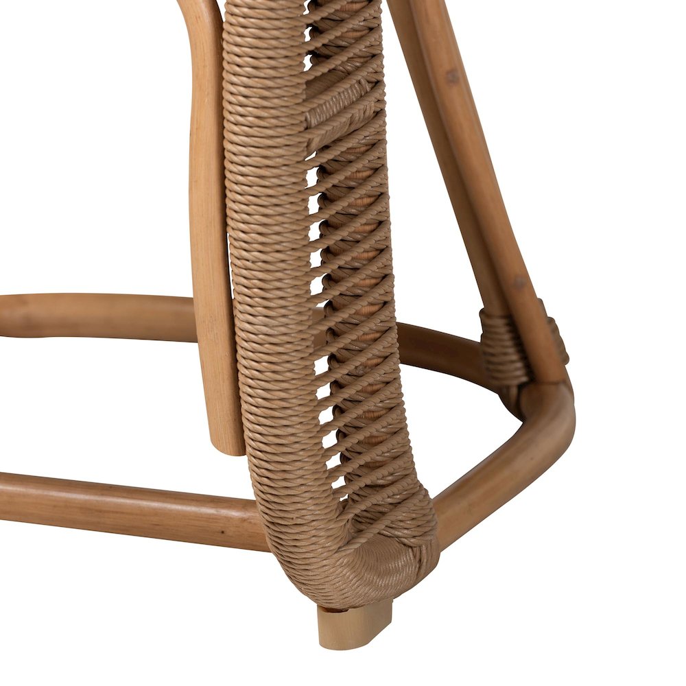 Isra Natural Rattan Accent Chair - Curved Barrel Back Lounge Chair. Picture 6