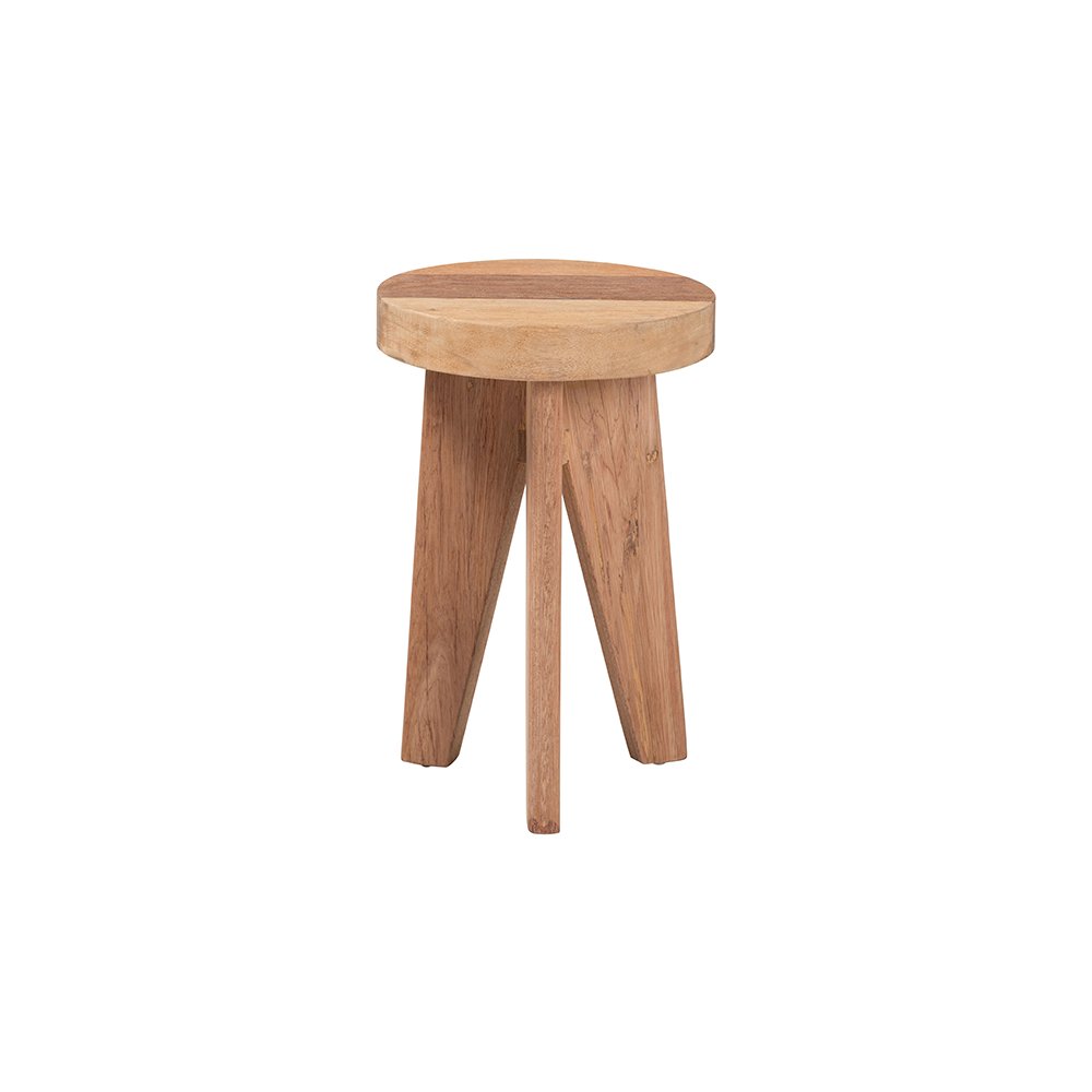 Sayen Acacia Wood Multipurpose Accent Stool with Flared Tripod Base. Picture 3