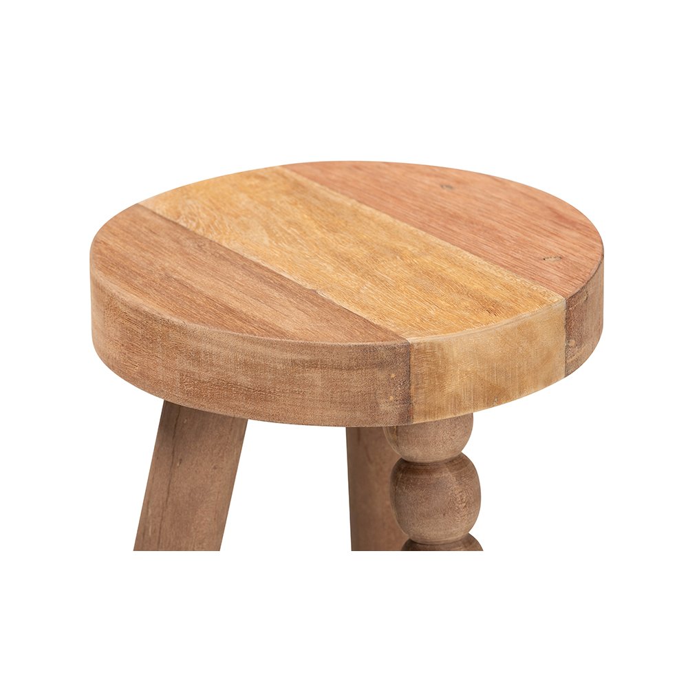 Sihu Acacia Wood Multipurpose Accent Stool with Bobbin Tripod Base. Picture 4