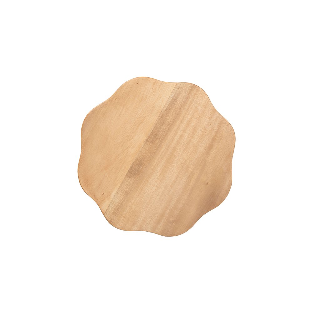 Sino Acacia Wood Multipurpose Accent Stool with Wavy Tripod Base. Picture 6
