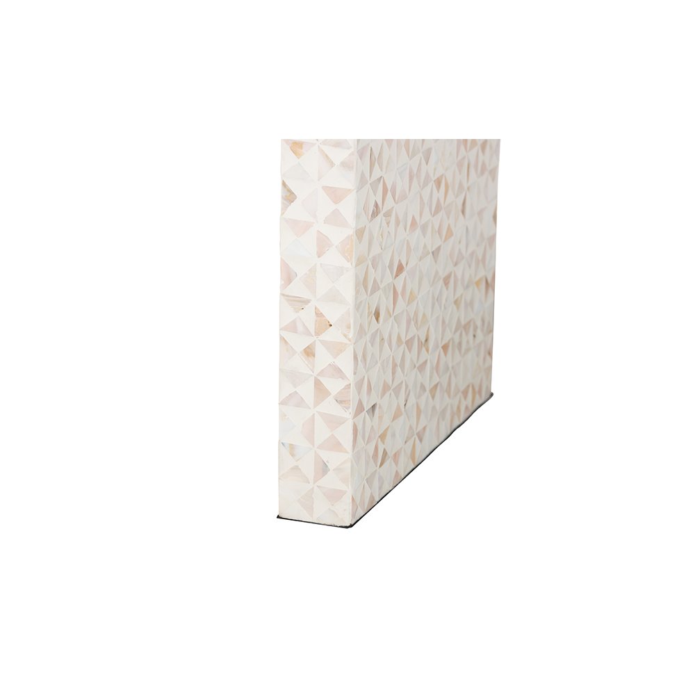 Magara Capiz Shell Waterfall Console Table with Textured Inlay. Picture 6