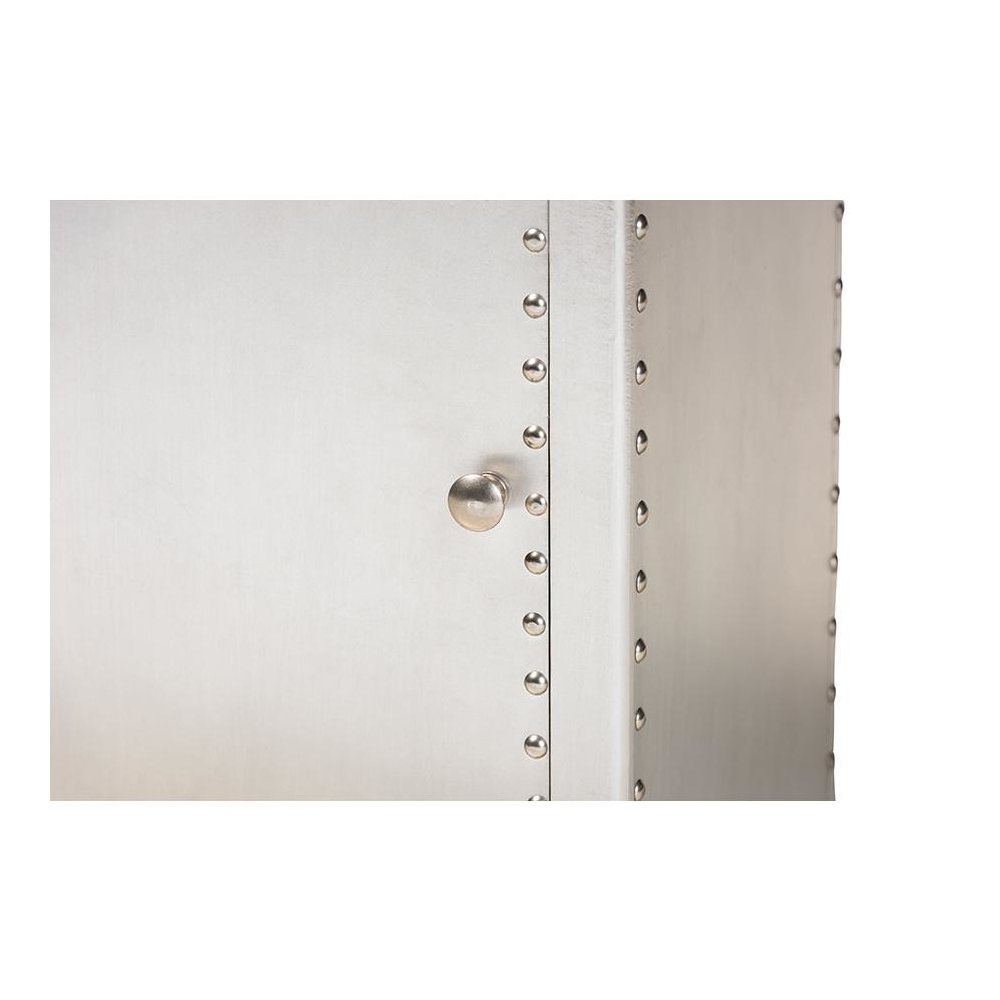 Baxton Studio Serge French Industrial Silver Metal 1-Door Accent Storage Cabinet. Picture 7