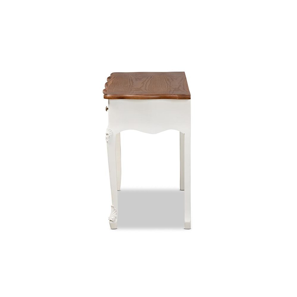 Brown Finished Small 3-Drawer Wood Console Table. Picture 4