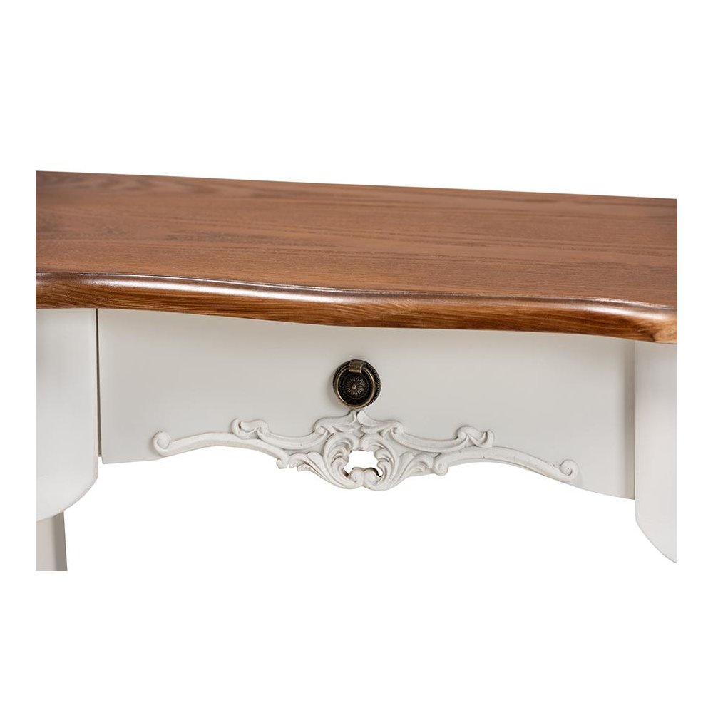 Brown Finished Small 3-Drawer Wood Console Table. Picture 5