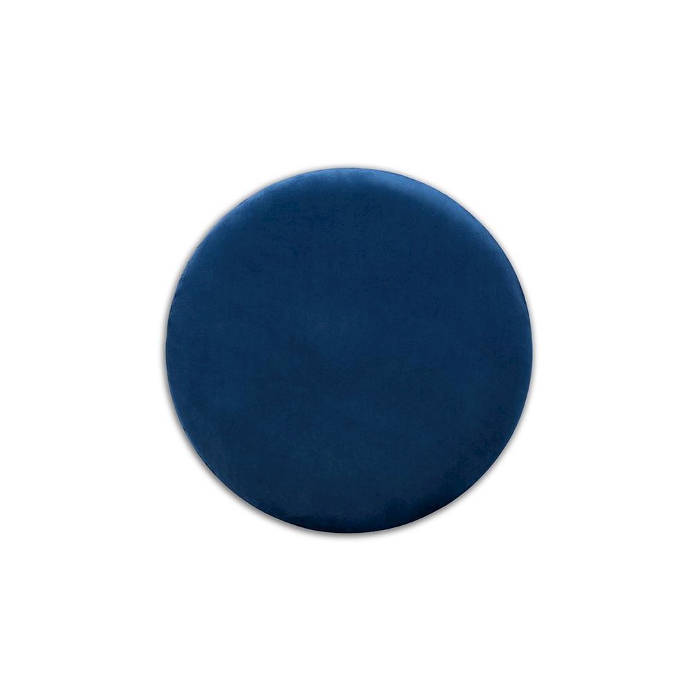 Luxe Navy Blue Velvet Fabric Upholstered Gold Finished Storage Ottoman. Picture 3