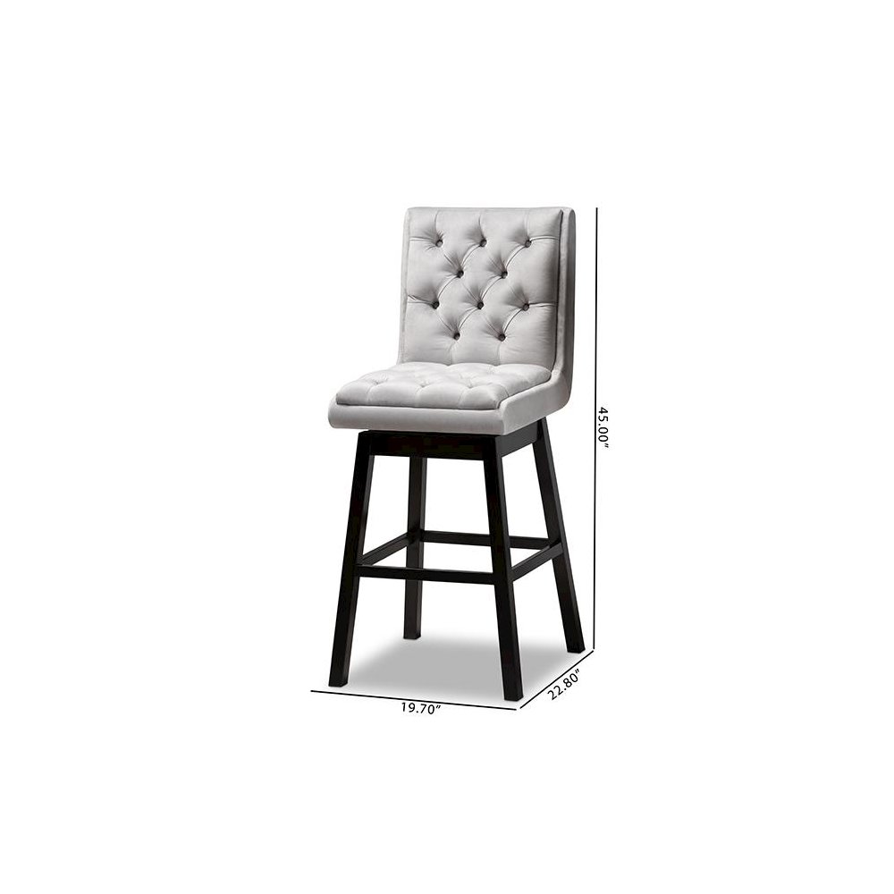 Dark Brown Finished Wood 2-Piece Swivel Bar Stool Set Set. Picture 8