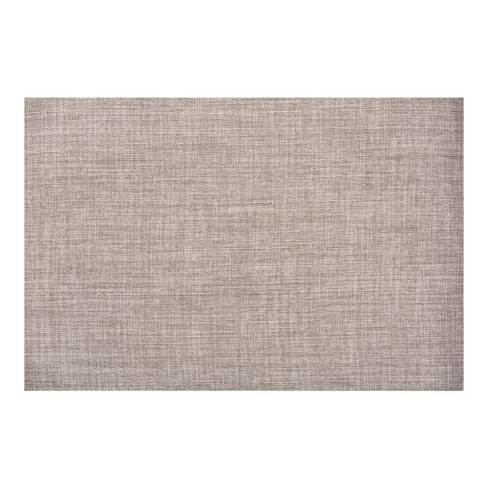Light Grey Fabric Upholstered Antique Oak Finished Wood Ottoman. Picture 4